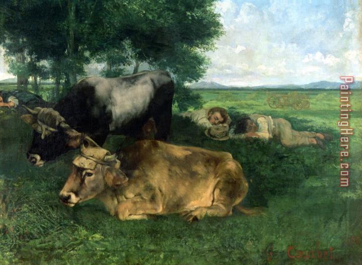 Gustave Courbet La Siesta Pendant la saison des foins